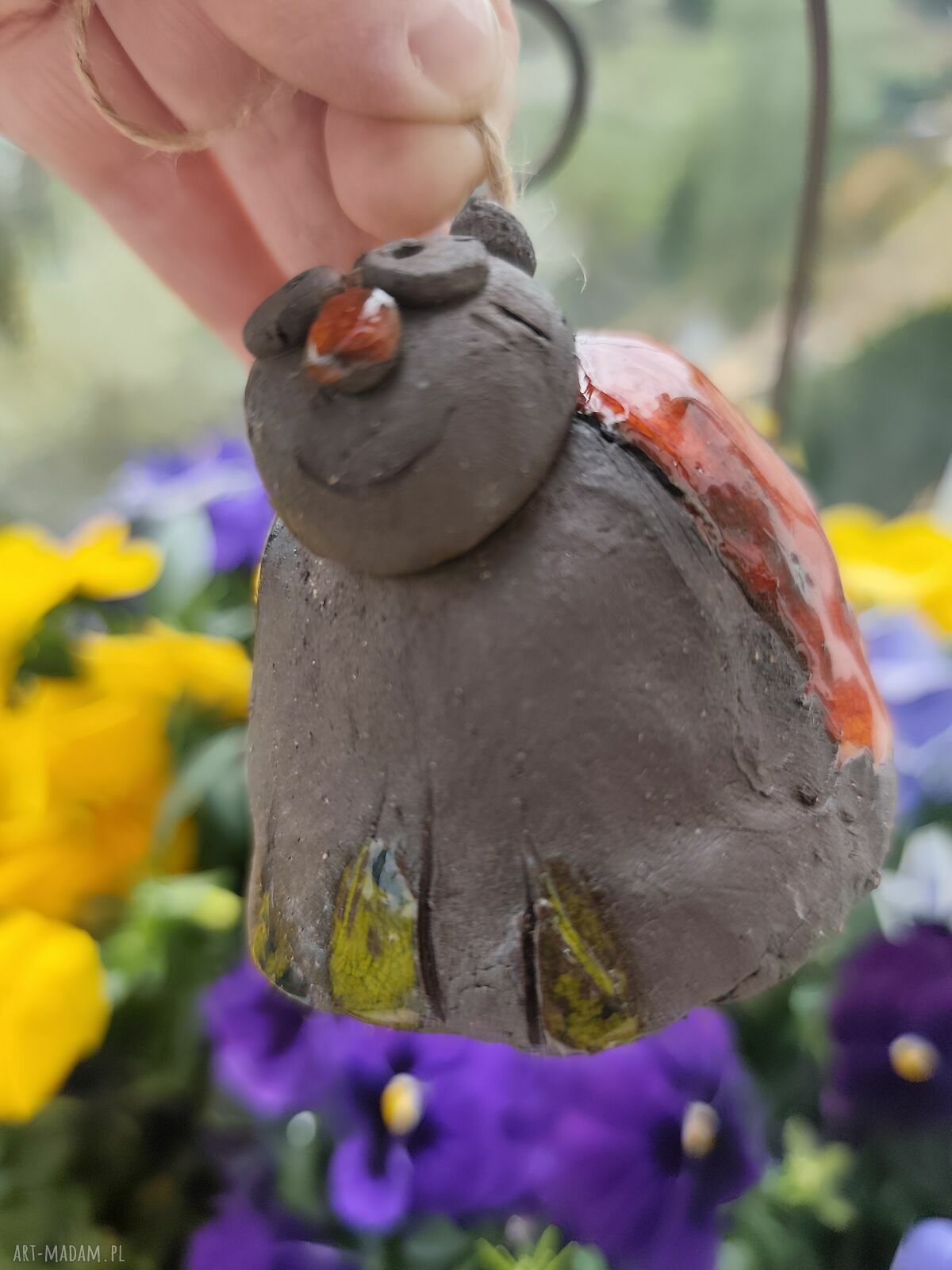 Ogrodowy dzwonek ceramiczny Biedronka - Wolna chwila