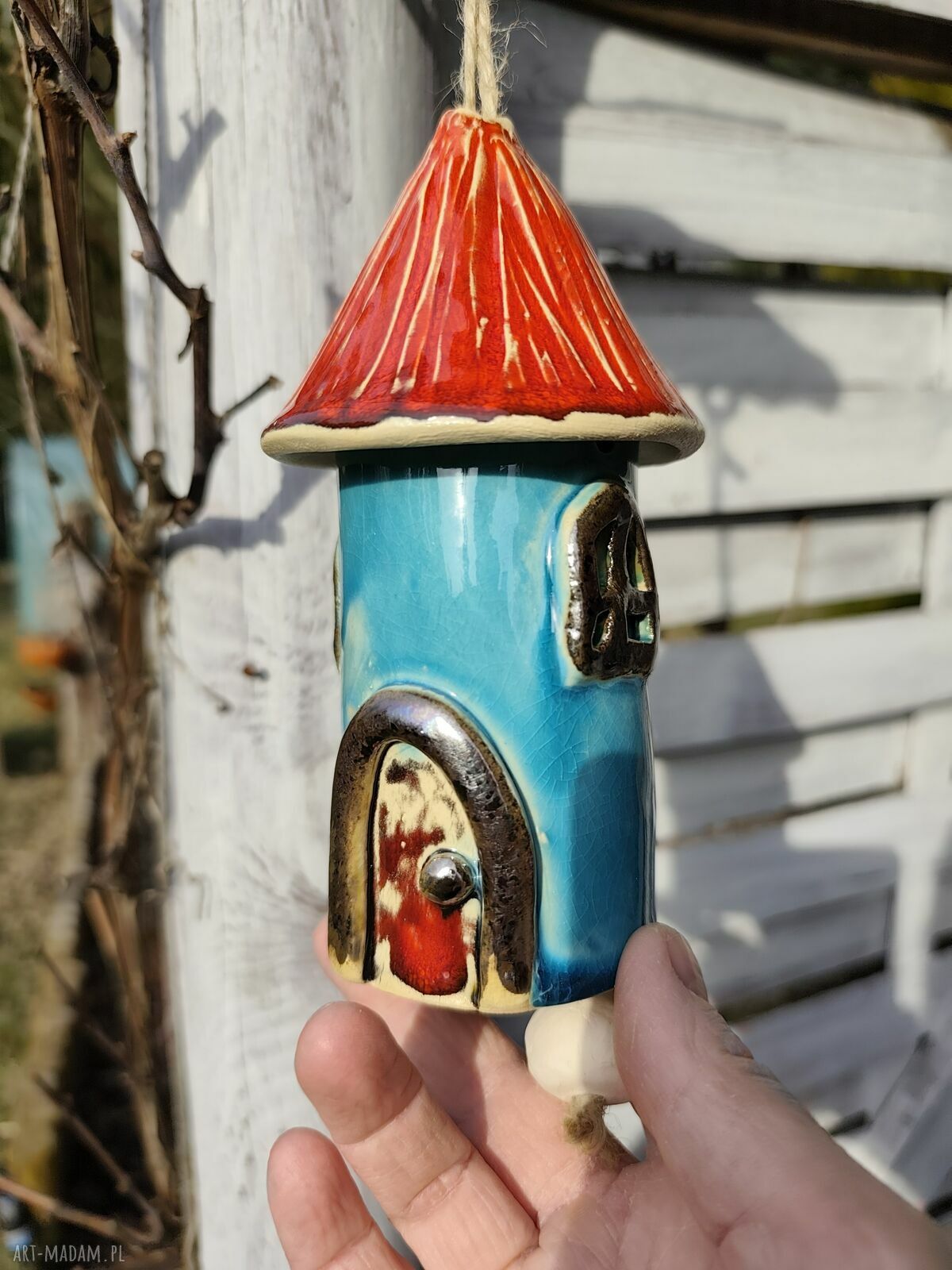 Dzwonek ceramiczny Wolna Chwila - dekoracja ogrodu i na balkon
