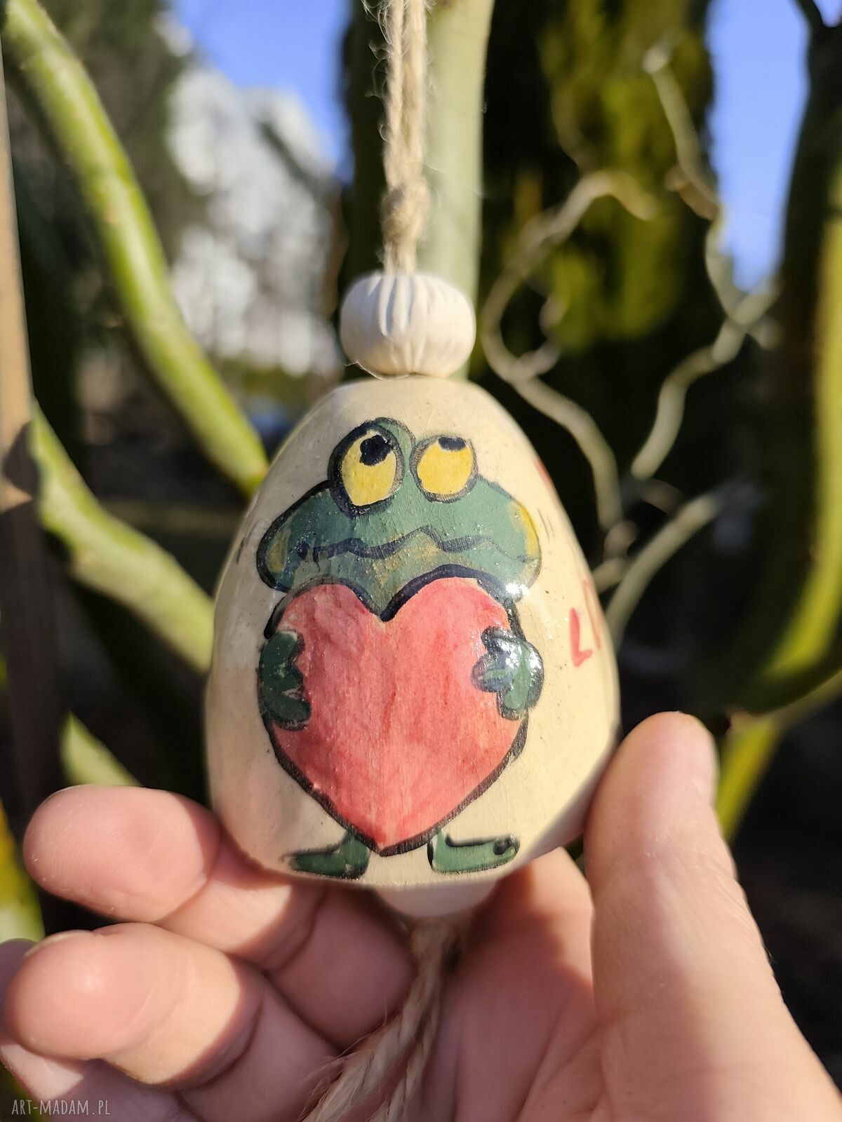 Dzwonek ceramiczny handmade do ogrodu i na balkon