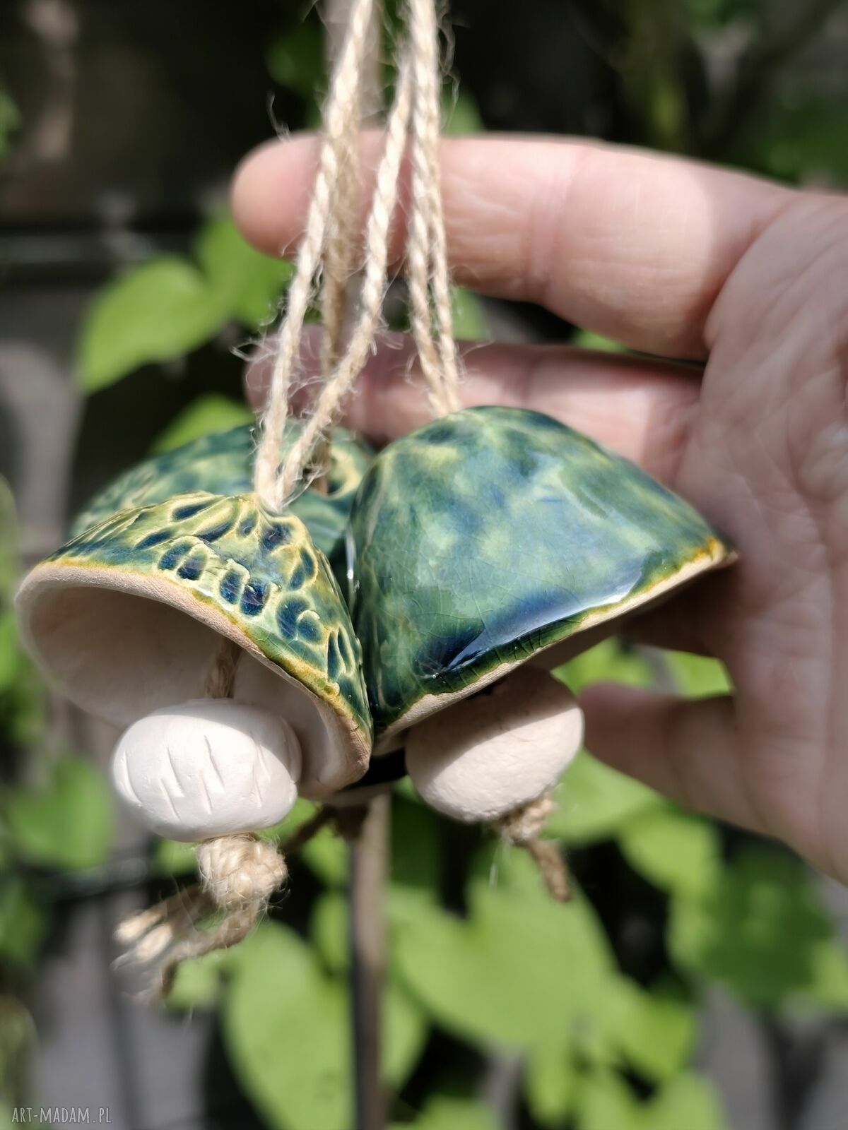 Dzwonek ceramiczny 3 szt - ręcznie robiony zestaw Wolna chwila
