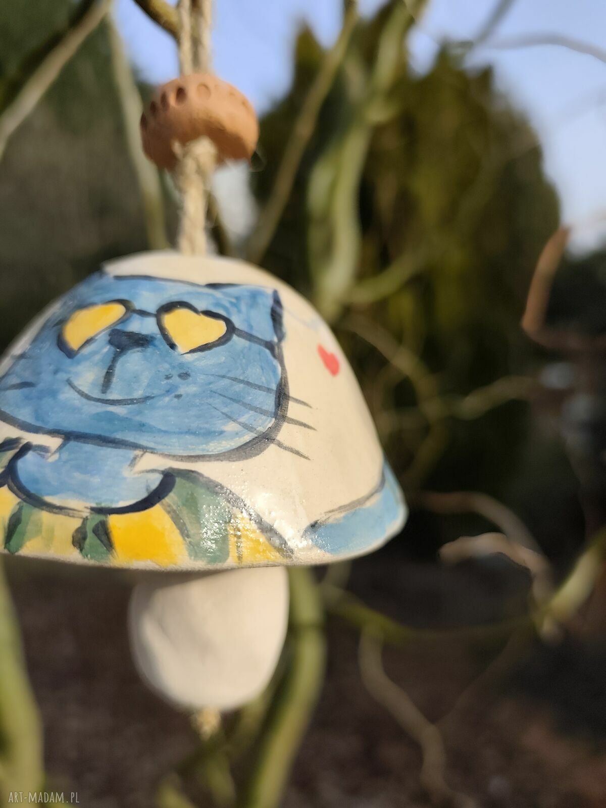 Ręcznie malowany dzwonek ceramiczny - Wolna Chwila