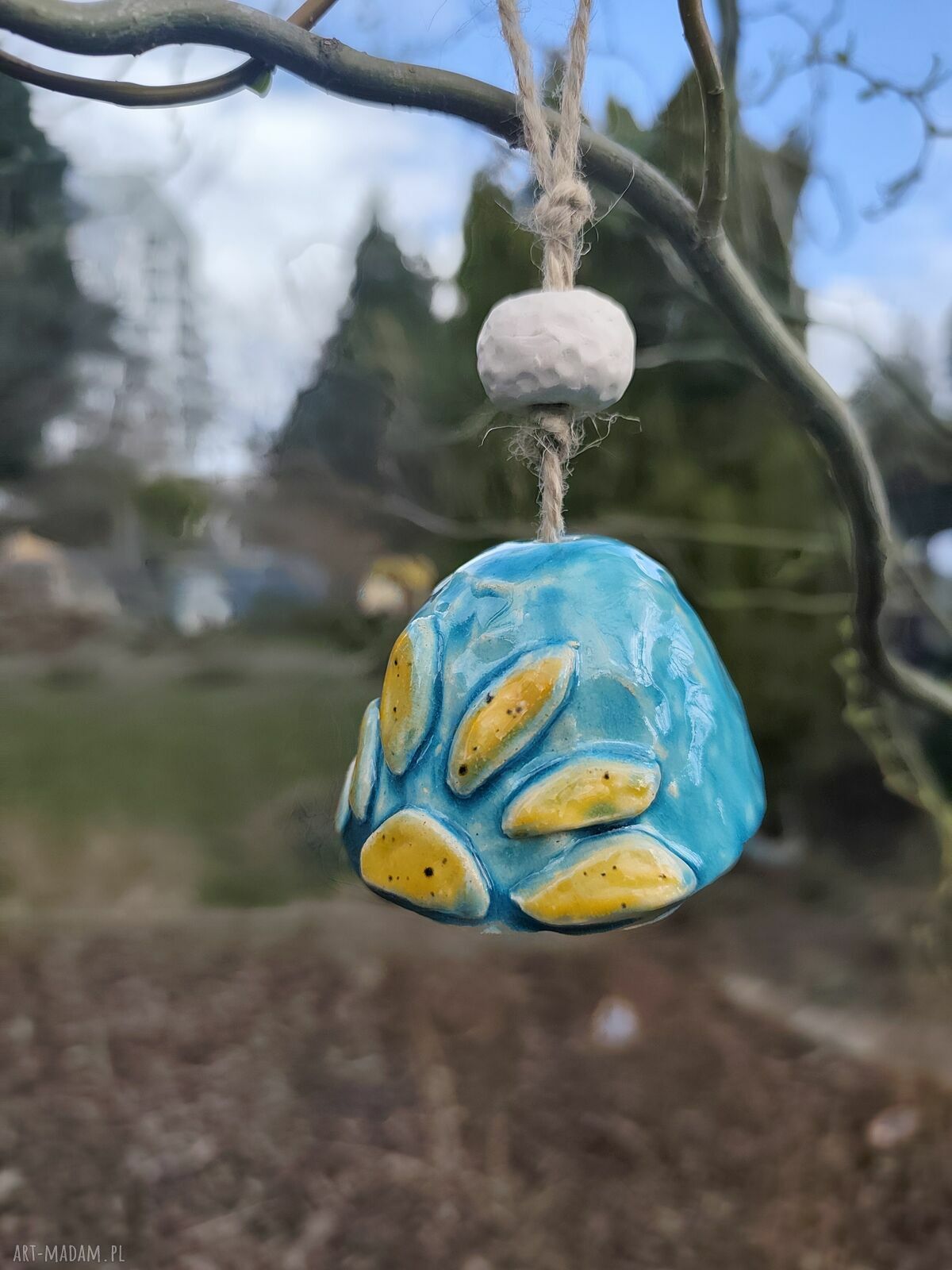 Dzwonek ceramiczny Sowa na balkon - prezent dla niej