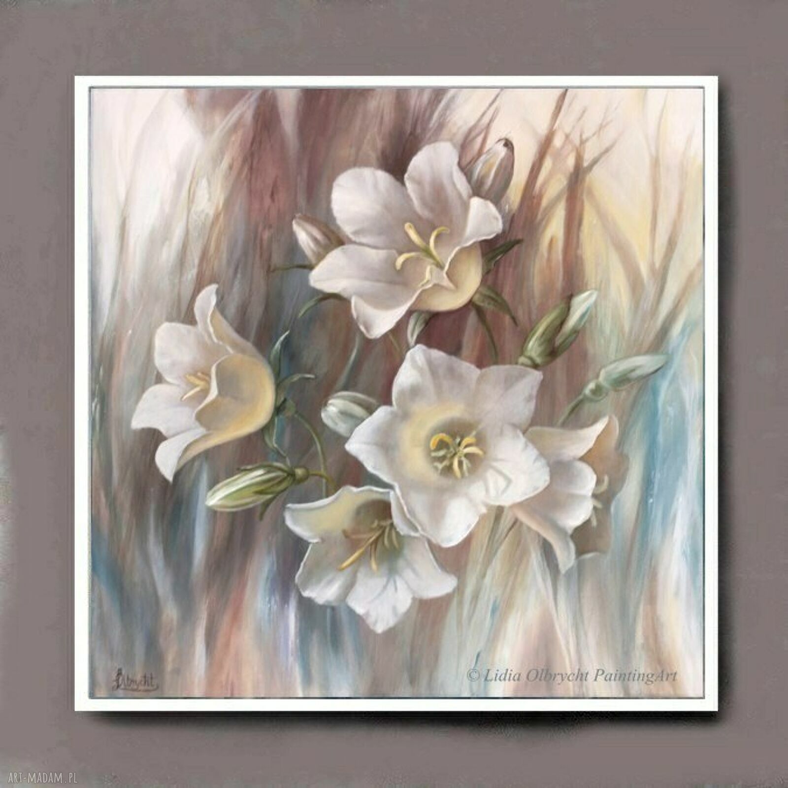 Dzwonki Impresja - obraz olejny 80x80 cm na płótnie