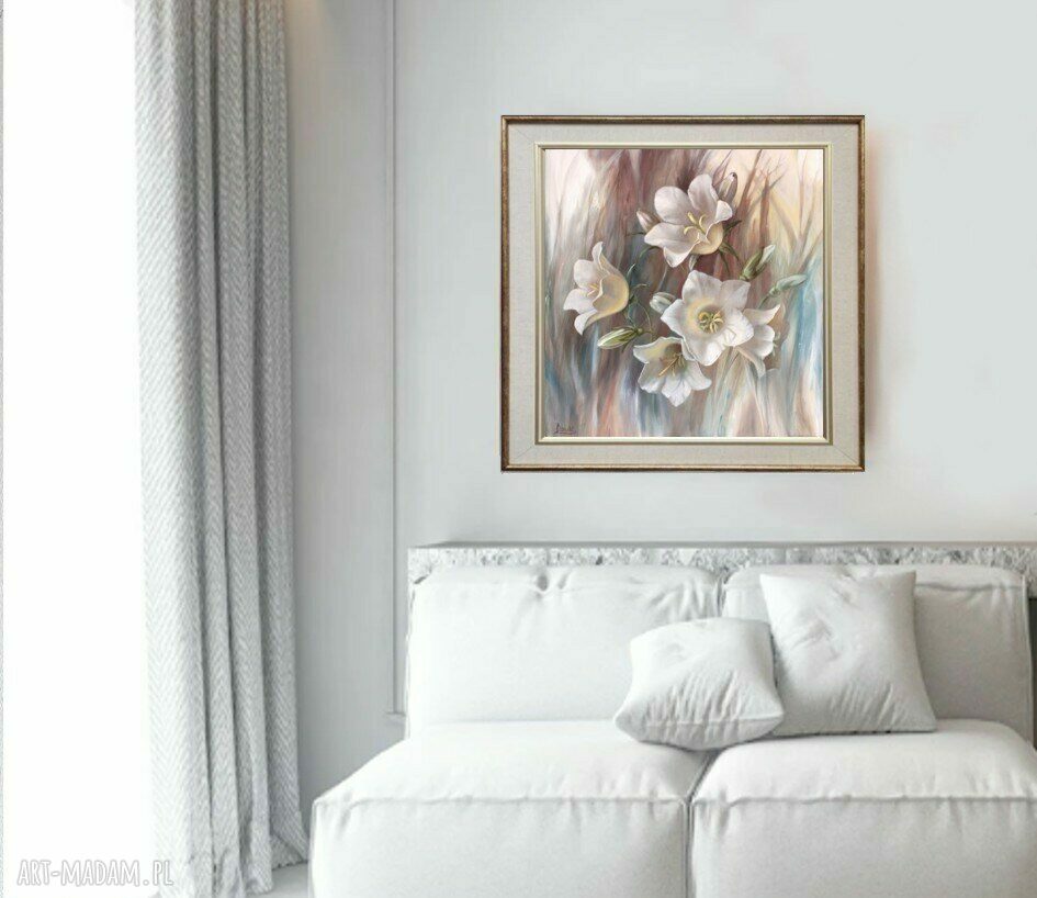 Dzwonki Impresja - obraz olejny 80x80 cm na płótnie