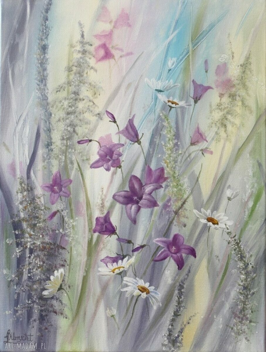 Dzwonki - ręcznie malowany obraz olejny 61x46 cm gotowy do zawieszenia