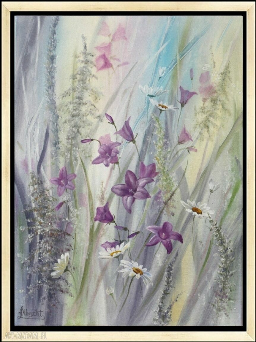 Dzwonki - ręcznie malowany obraz olejny 61x46 cm (gotowy do zawieszenia)