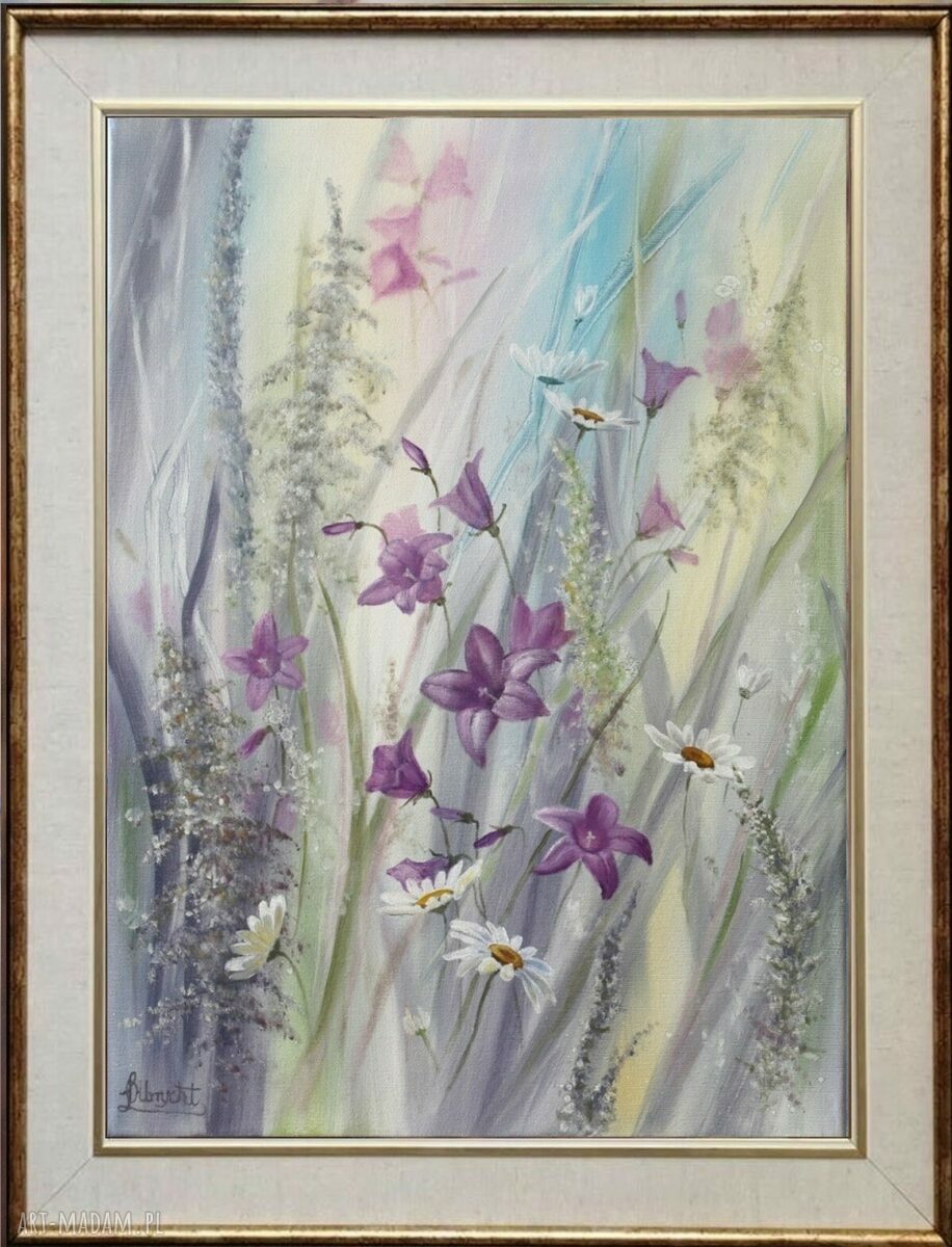 Dzwonki - ręcznie malowany obraz olejny 61x46 cm (gotowy do zawieszenia)