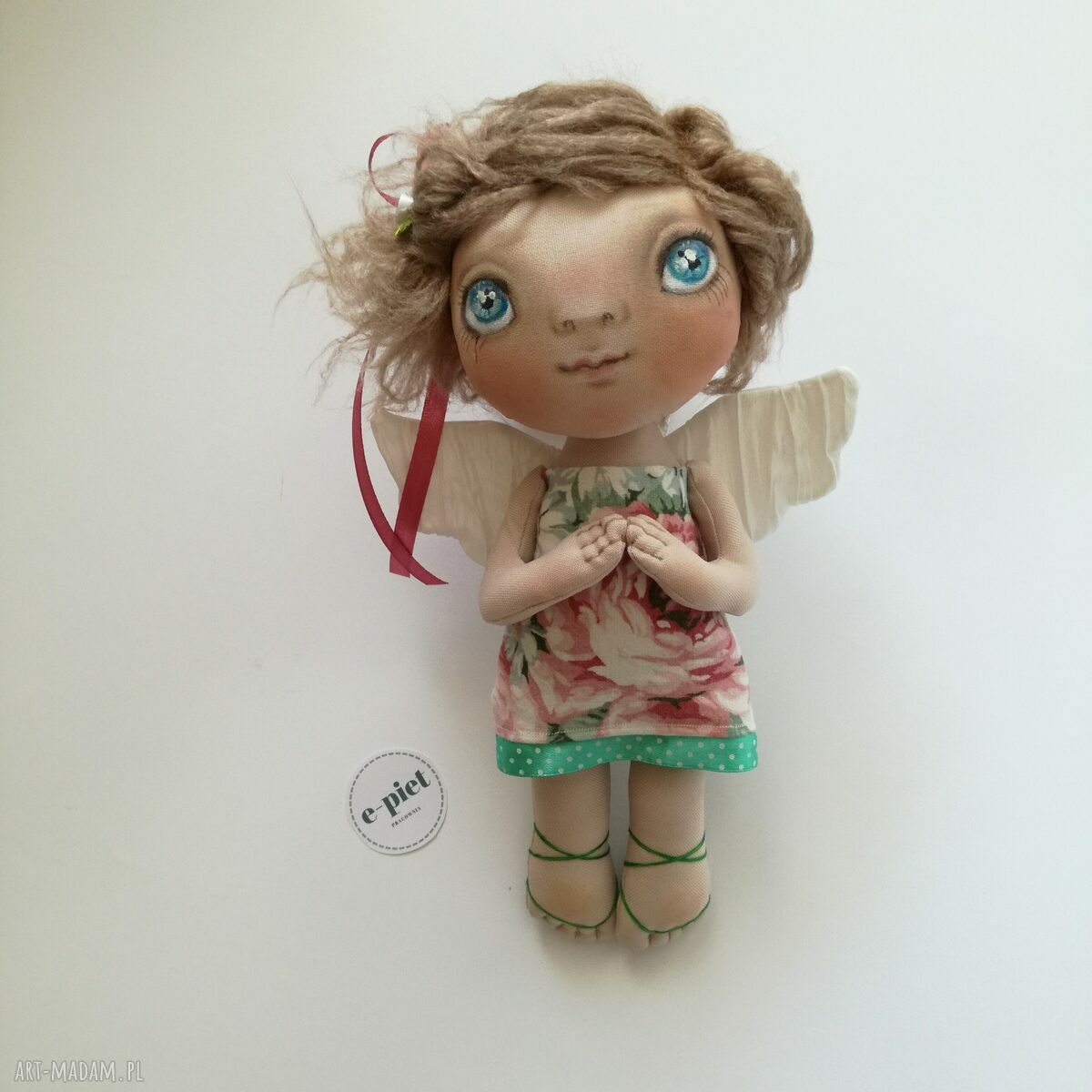 Aniołek Stróż na Szczęście - figurka tekstylna do powieszenia na ścianie