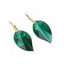 autorskie kolczyki earrings emerald swarovski leafs