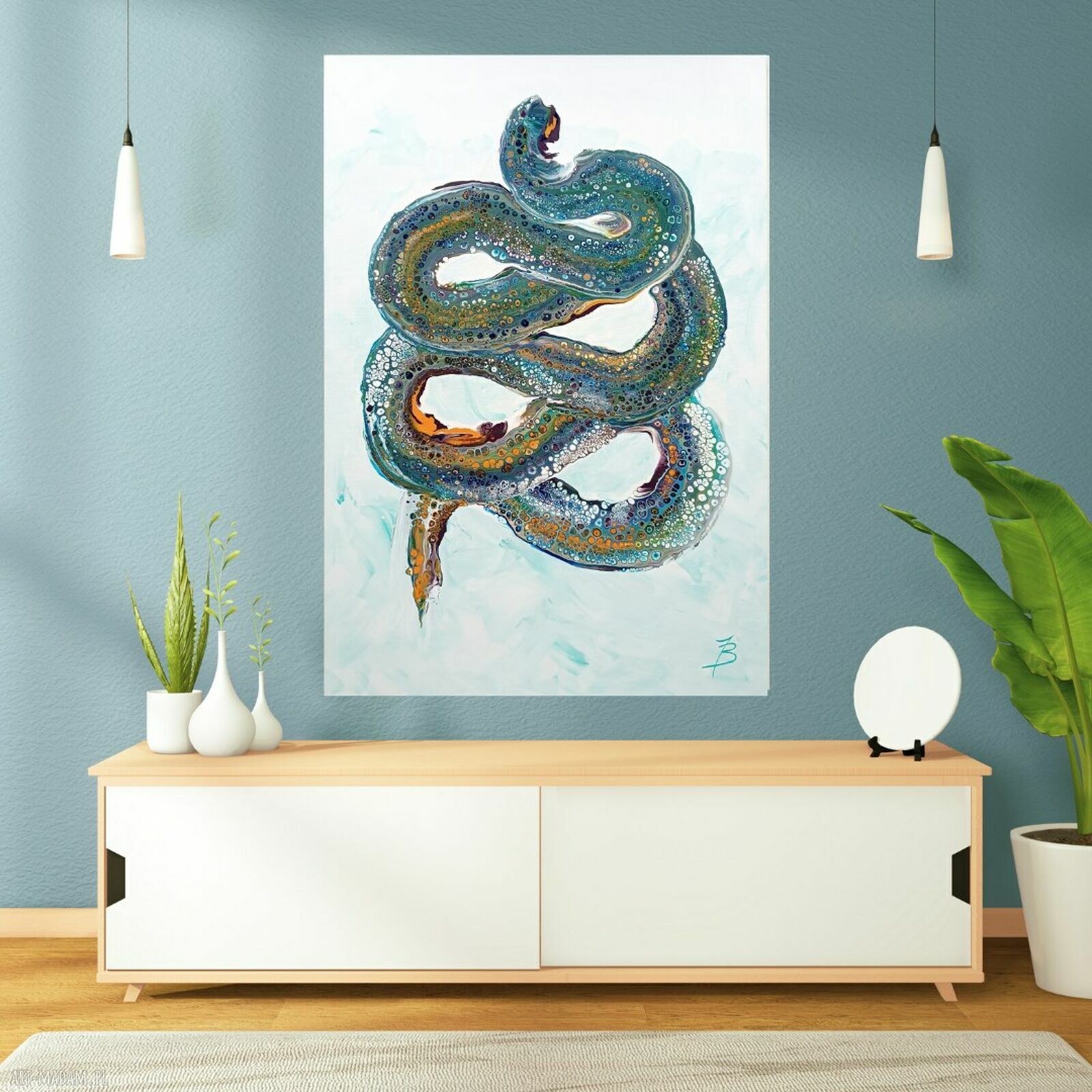 Smok Ziemi - duży obraz akryl na płótnie 70x100 cm
