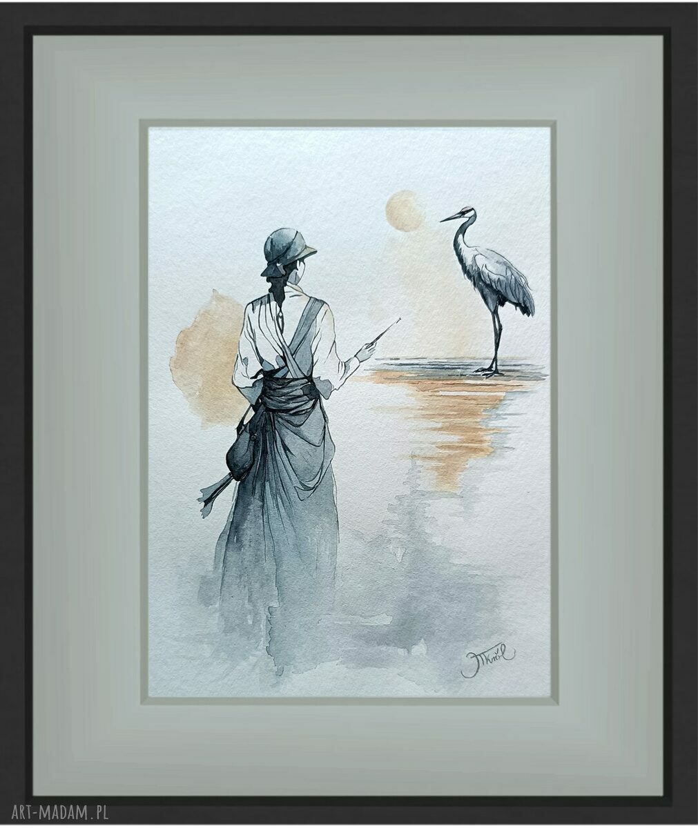 Oryginalna akwarela „Echo niewidzialnych więzi” 24x32 cm - światło, które zostaje w pamięci