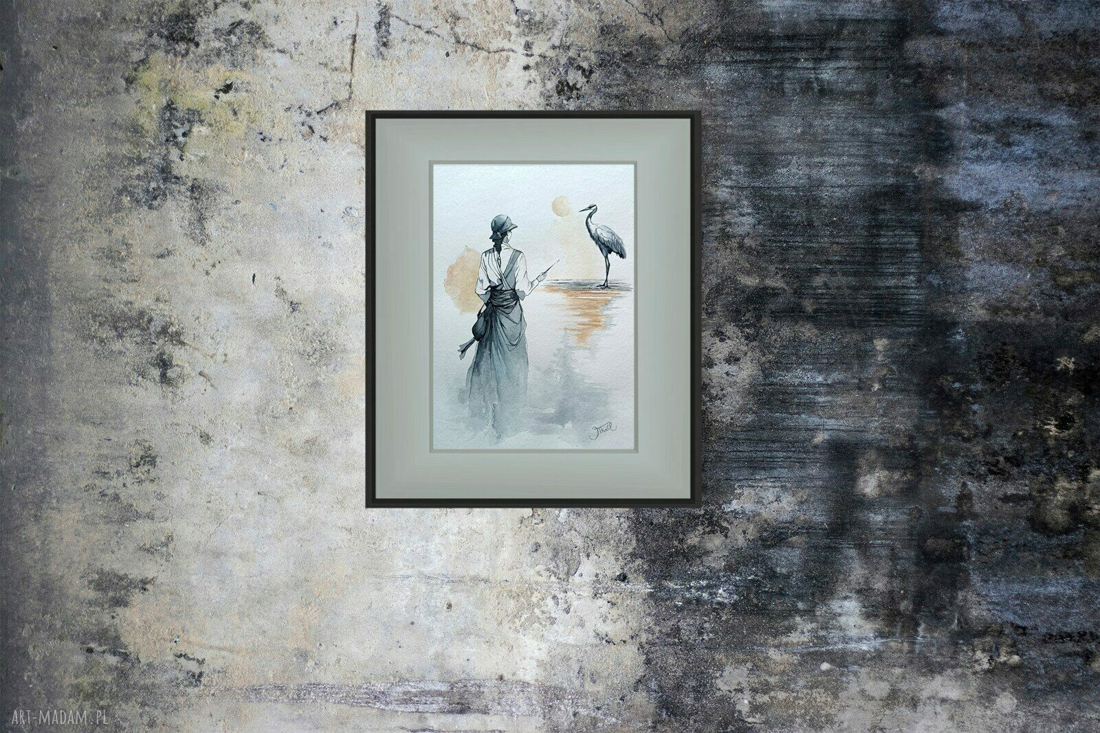 Oryginalna akwarela „Echo niewidzialnych więzi” 24x32 cm - światło, które zostaje w pamięci