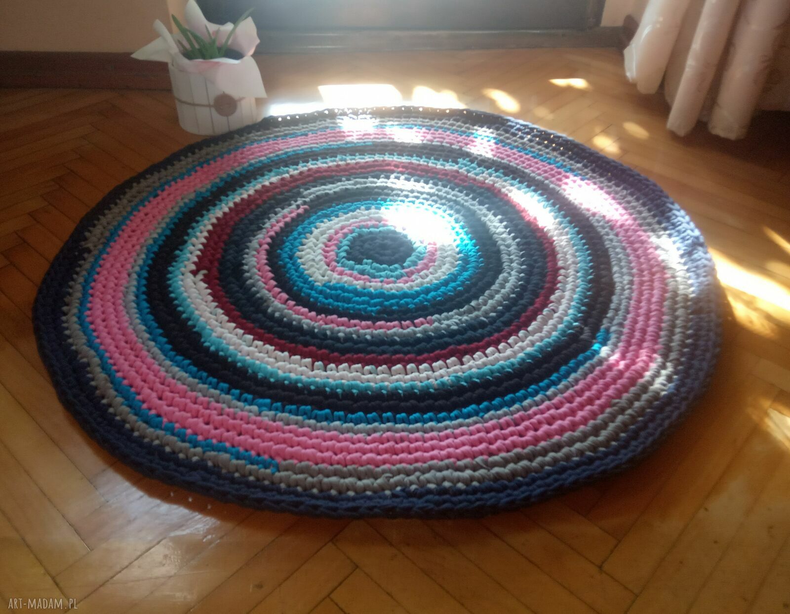 Dywan Eco Etno Zero Waste 80 cm - ręcznie robiony