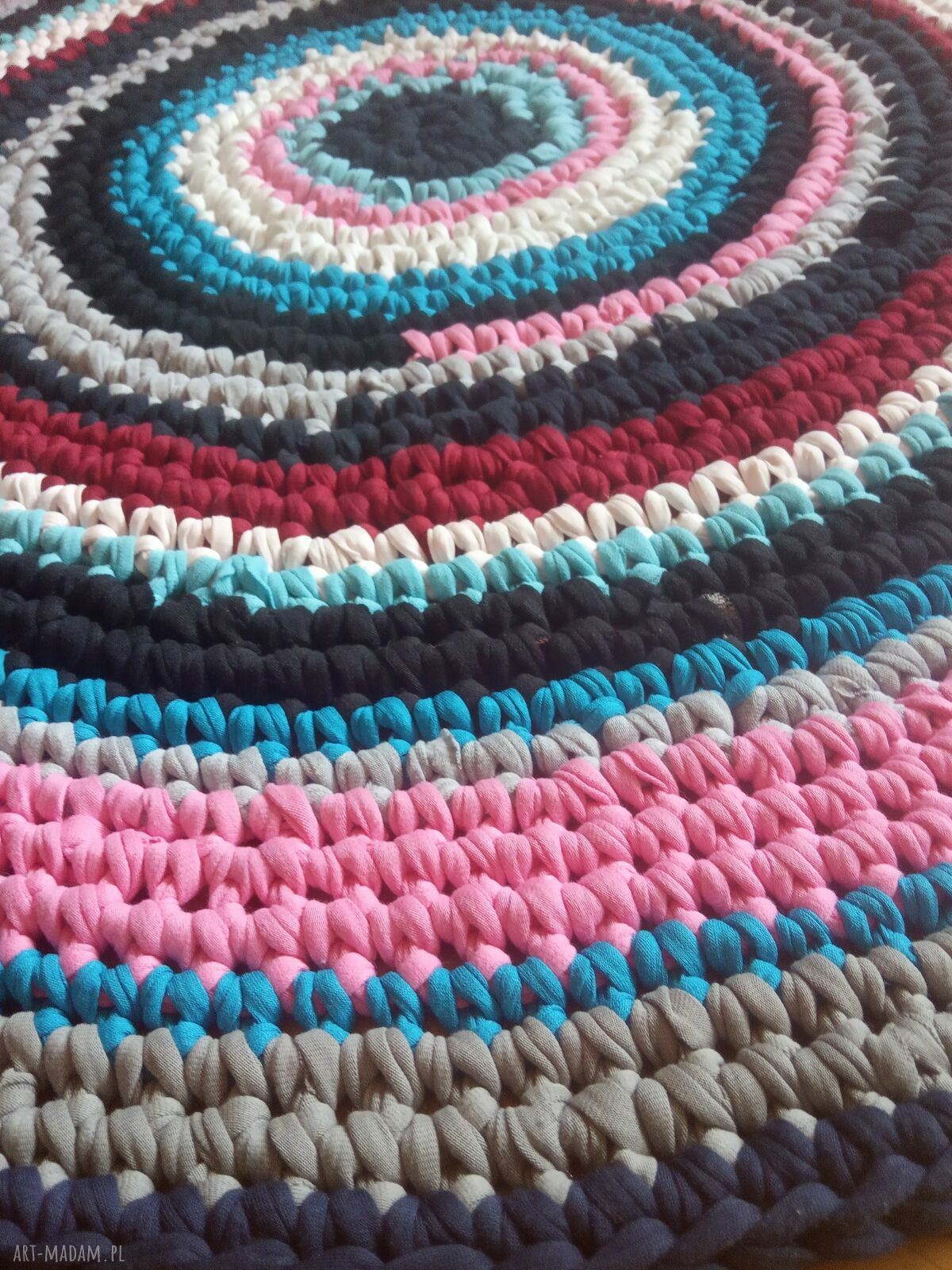 Dywan Eco Etno Zero Waste 80 cm - ręcznie robiony
