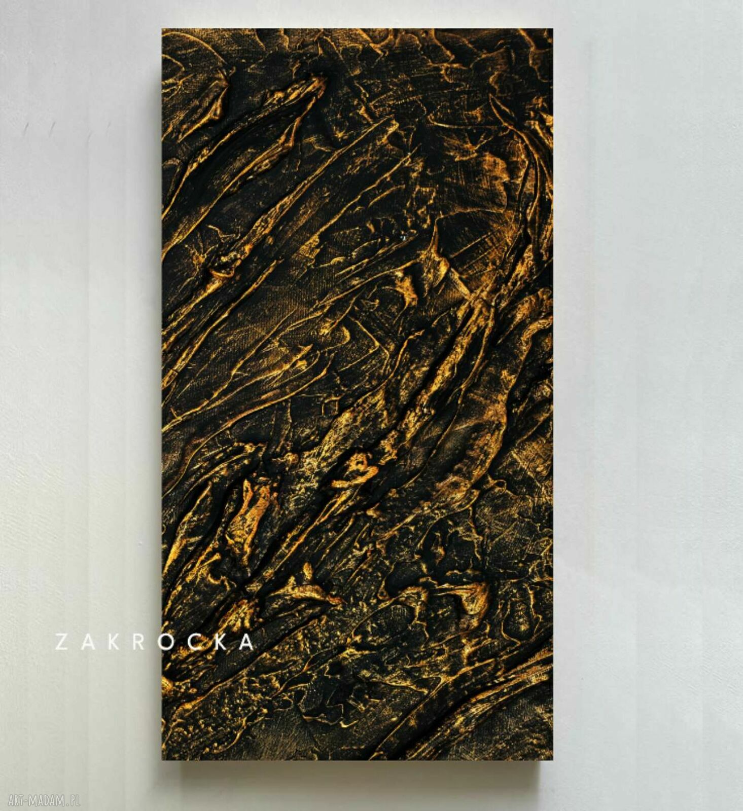 Duży obraz strukturalny 80x160 cm - abstrakcyjna płaskorzeźba z fakturą