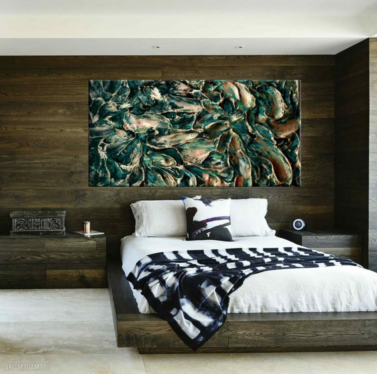 Duży obraz strukturalny abstrakcyjny 80x160 cm - płaskorzeźba
