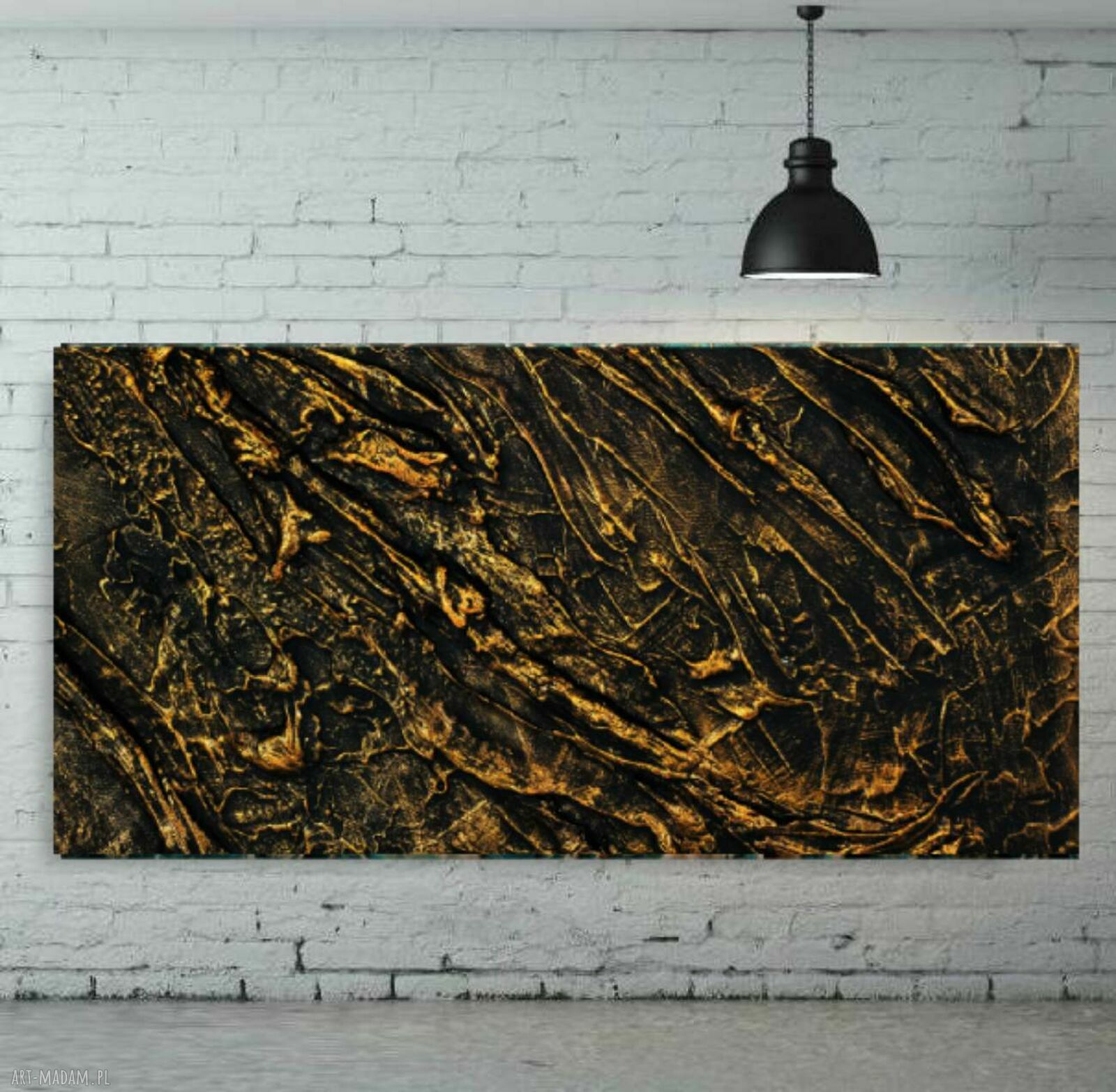 Duży obraz strukturalny 80x160 cm - abstrakcyjna płaskorzeźba z fakturą