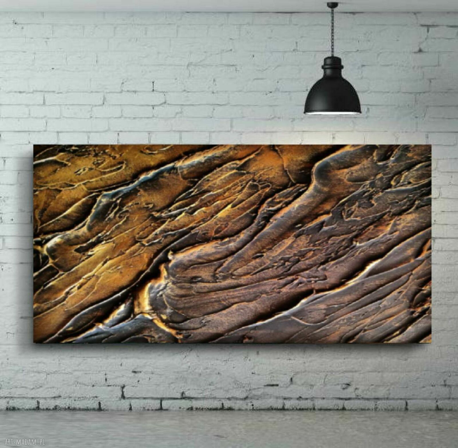 Efektowny duży obraz strukturalny 80x160 cm - abstrakcja z płaskorzeźbą