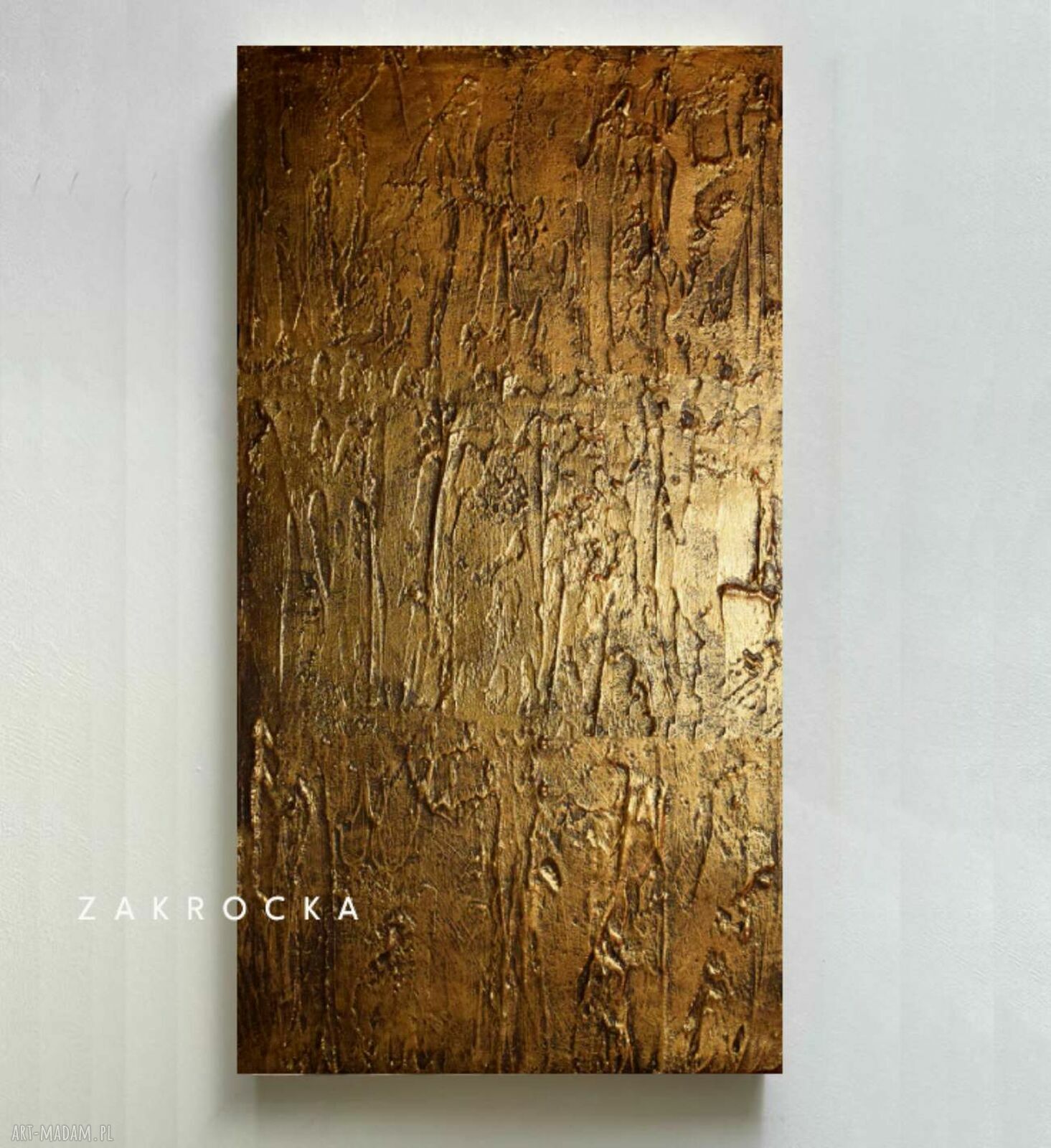 Efektowny duży obraz strukturalny 80x160 cm - abstrakcyjna płaskorzeźba