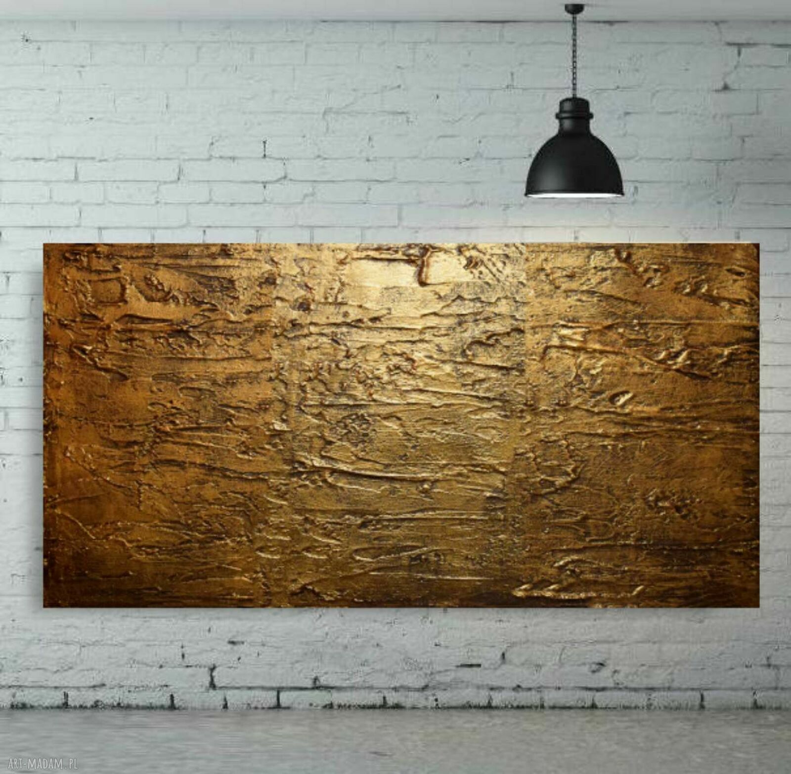 Efektowny duży obraz strukturalny 80x160 cm - abstrakcyjna płaskorzeźba