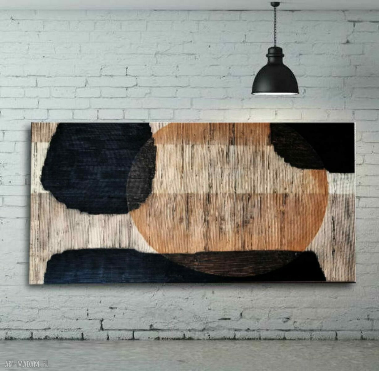 Nowoczesny duży obraz strukturalny 80x160 cm - abstrakcyjna płaskorzeźba art-and-texture