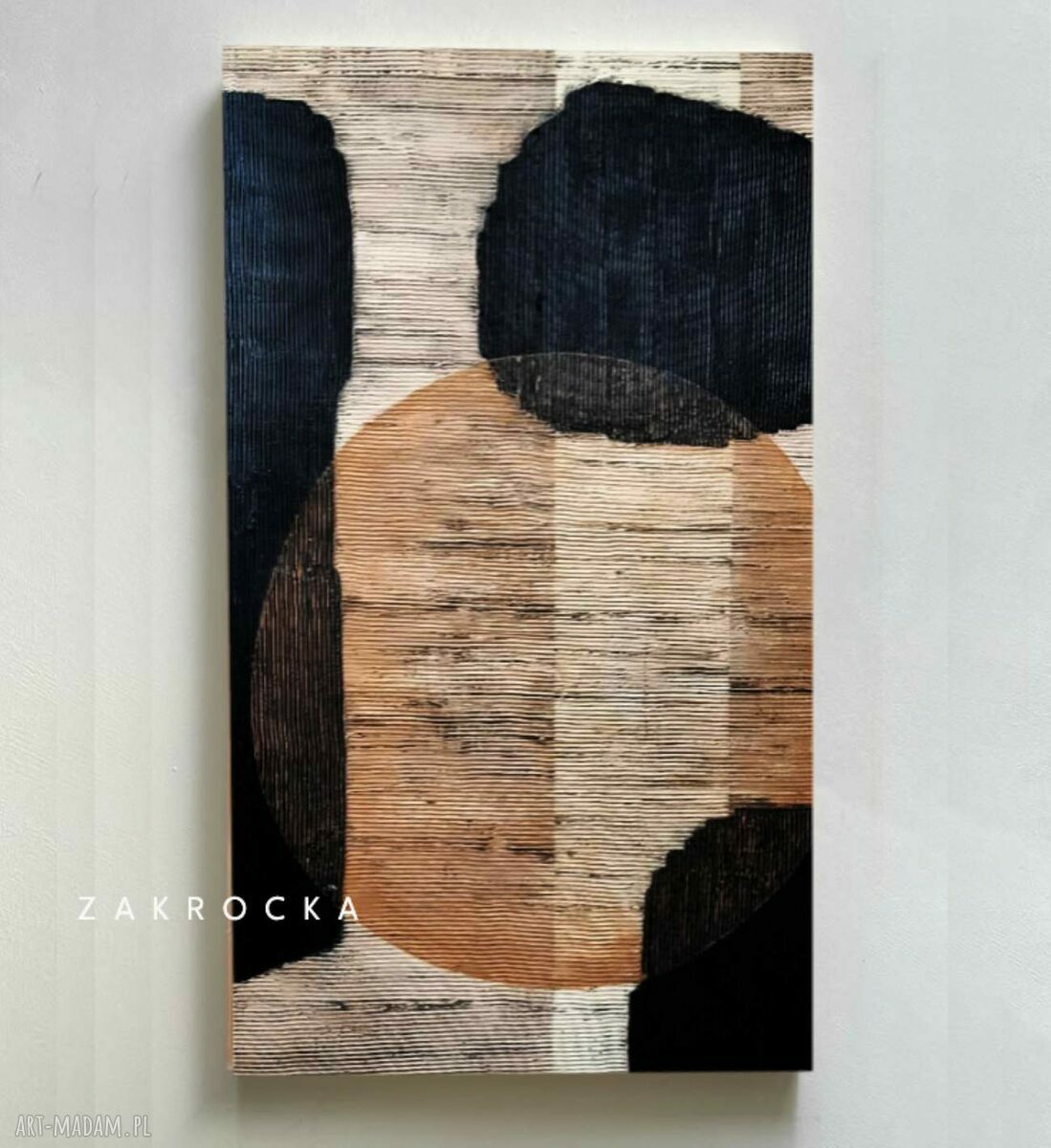 Nowoczesny duży obraz strukturalny 80x160 cm - abstrakcyjna płaskorzeźba art-and-texture