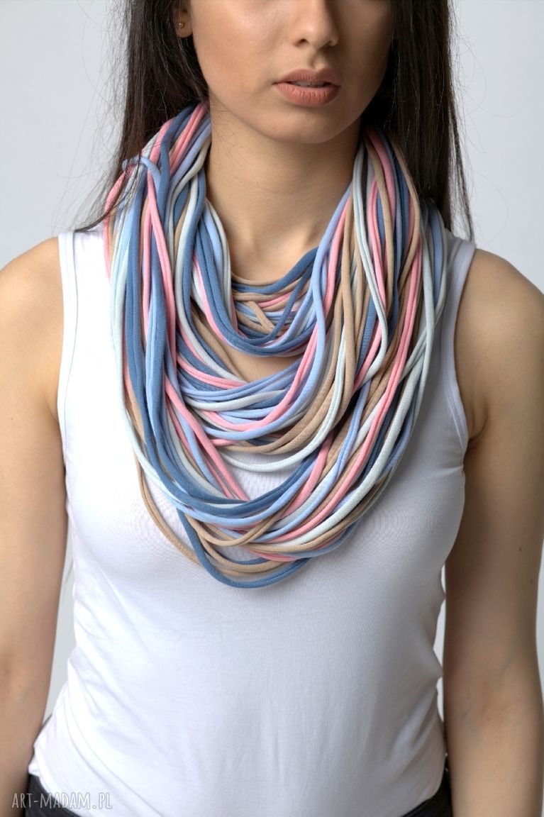 naszyjniki: naszyjnik dzianinowy pastelowy 7 HandMade