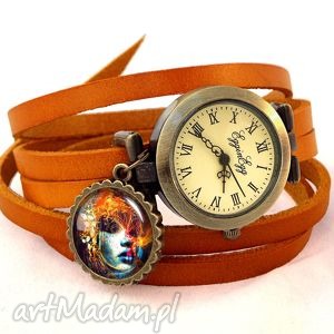 ekspresjonistyczna dusza - zegarek bransoletka na skórzanym