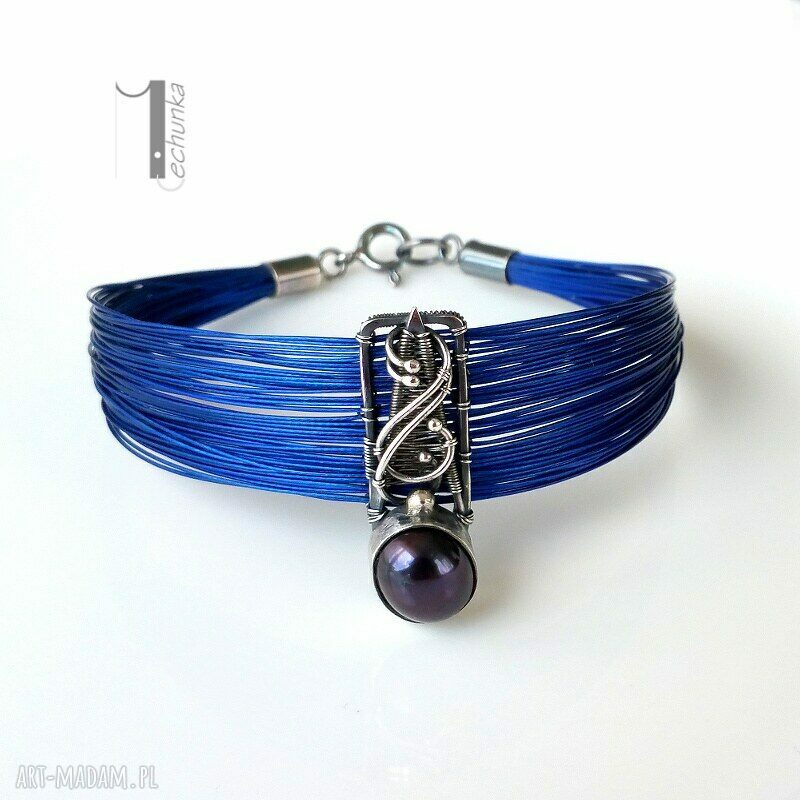 bransoletki: Arachne Odonata bransoleta z perłą ręcznie robione