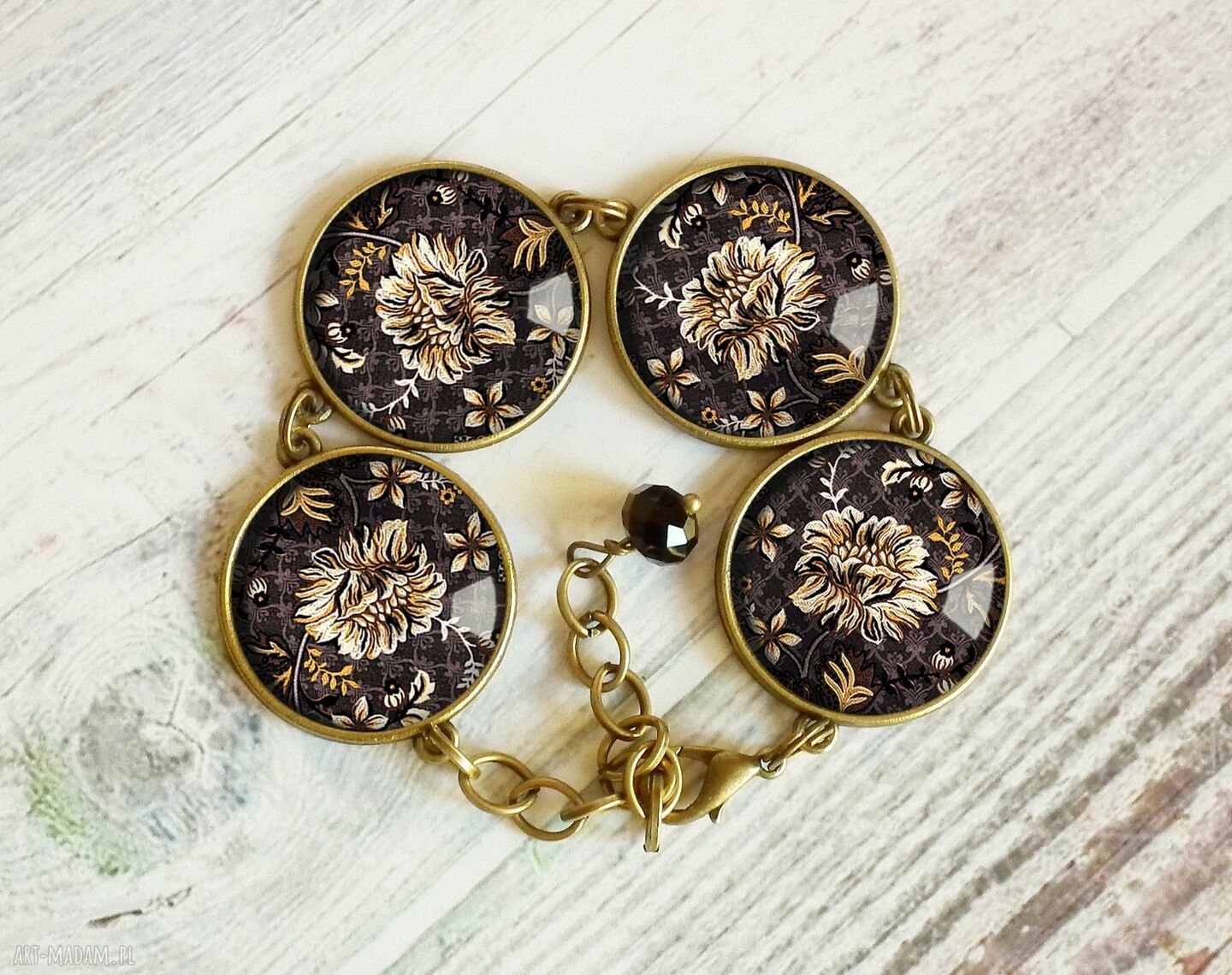 Brązowa bransoletka ELEGANCE BROWN ze szkła 3D - elegancka i efektowna