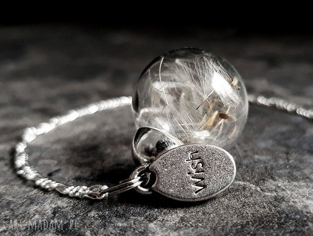925 sterling ♥ dmuchawiec naszyjnik nasiona natura szkło