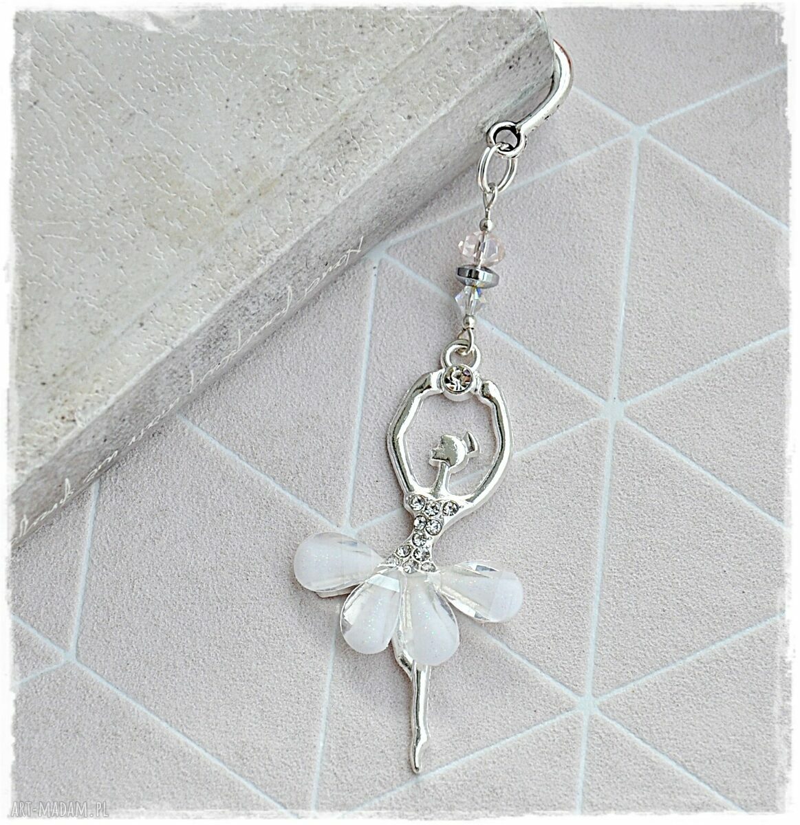 Elegancka Baletnica zakładka do książki w pudełku Handmade