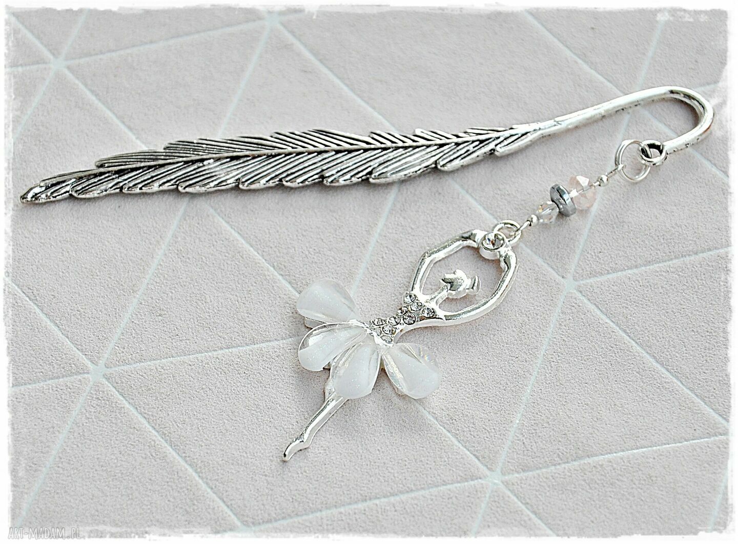 Elegancka Baletnica zakładka do książki w pudełku Handmade