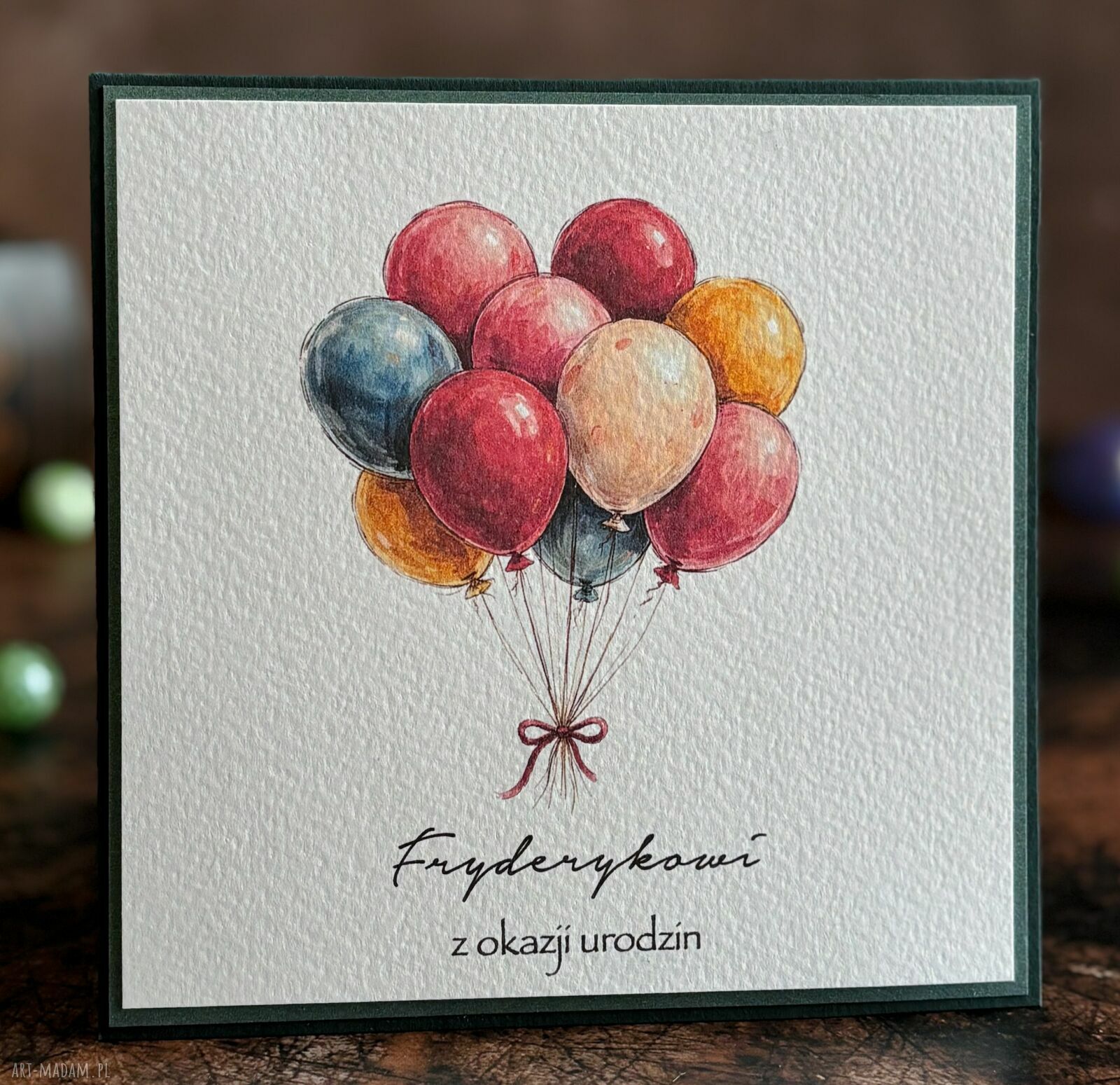 Elegancka kartka urodzinowa z personalizacją BE HAPPY