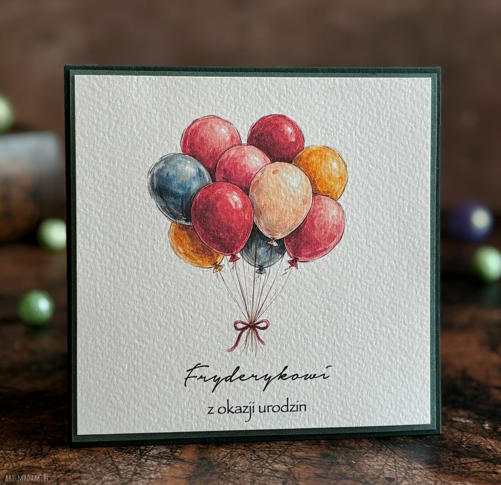 Elegancka kartka urodzinowa z personalizacją BE HAPPY