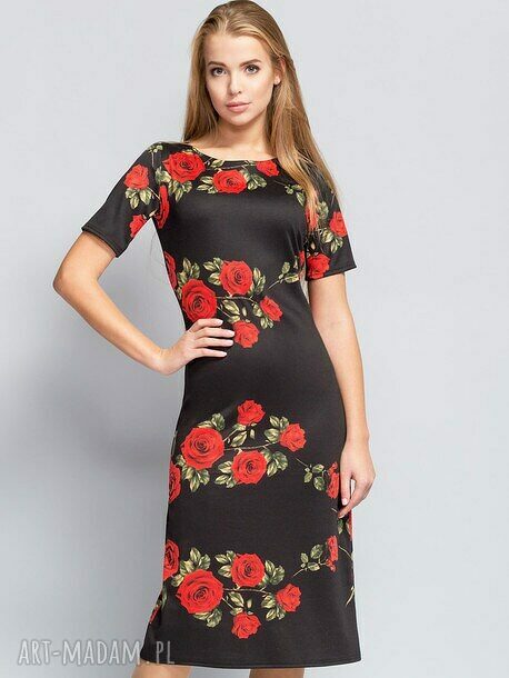 elegancka sukienka z kwiecistym wzorem