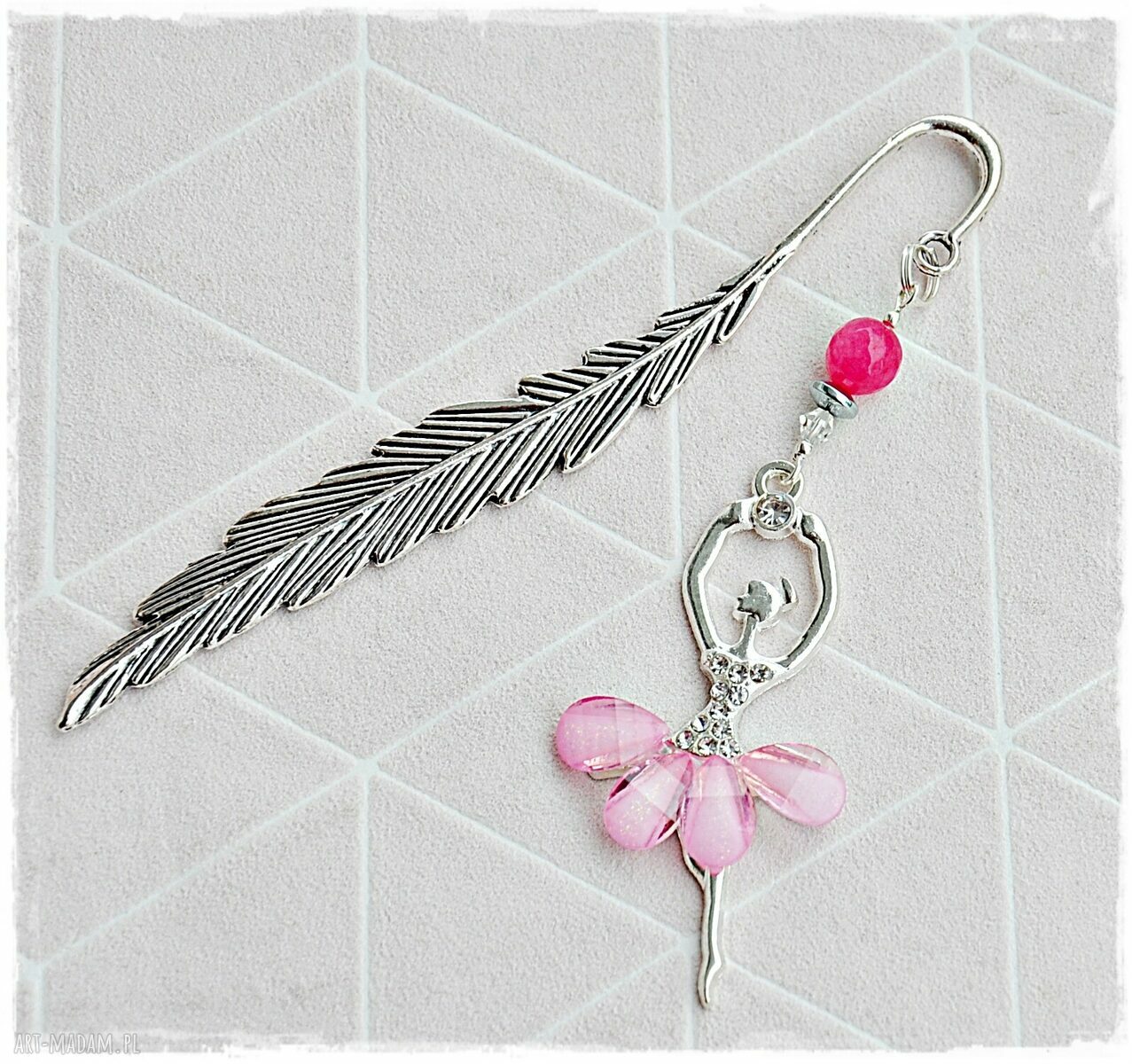 Elegancka zakładka z baletnicą hand made