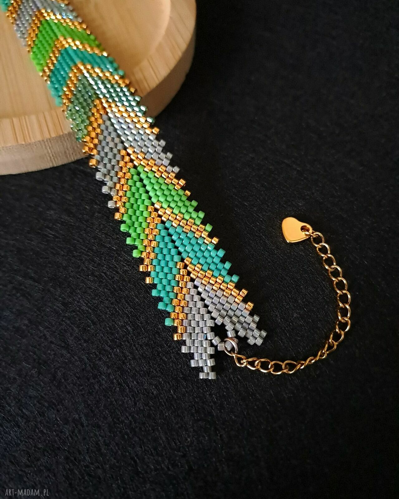 Elegancka Zielona Bransoletka z Koralików