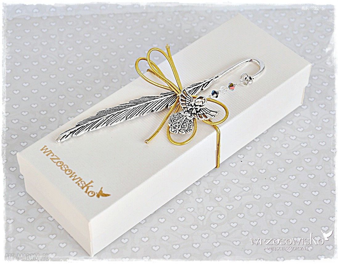 Elegancki anioł zakładka swarovskim swarovski książki prezent