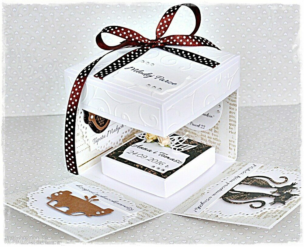 Elegancki exploding box na ślub HandMade
