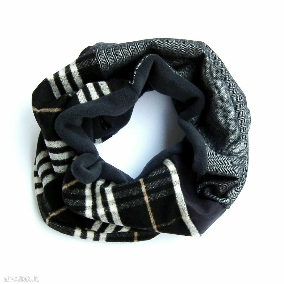 Elegancki męski wełniany szal komin - gotowy prezent (handmade)