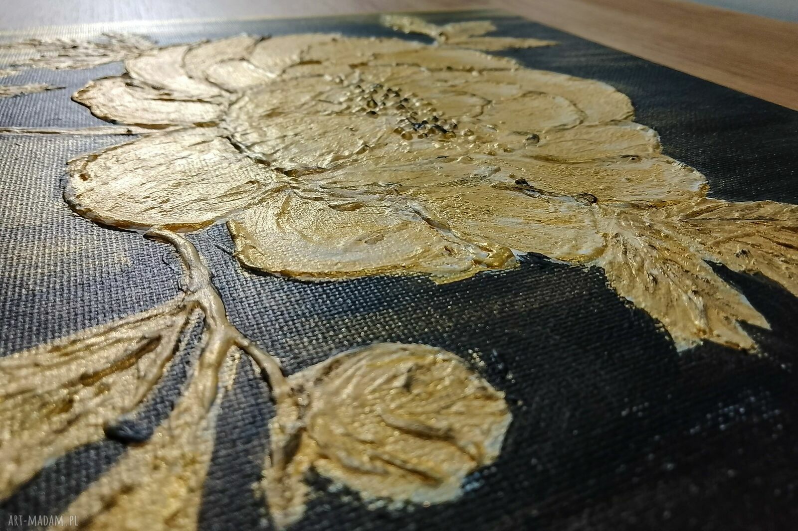 Złote Zwieńczenie - ręcznie wykonany obraz strukturalny 3D