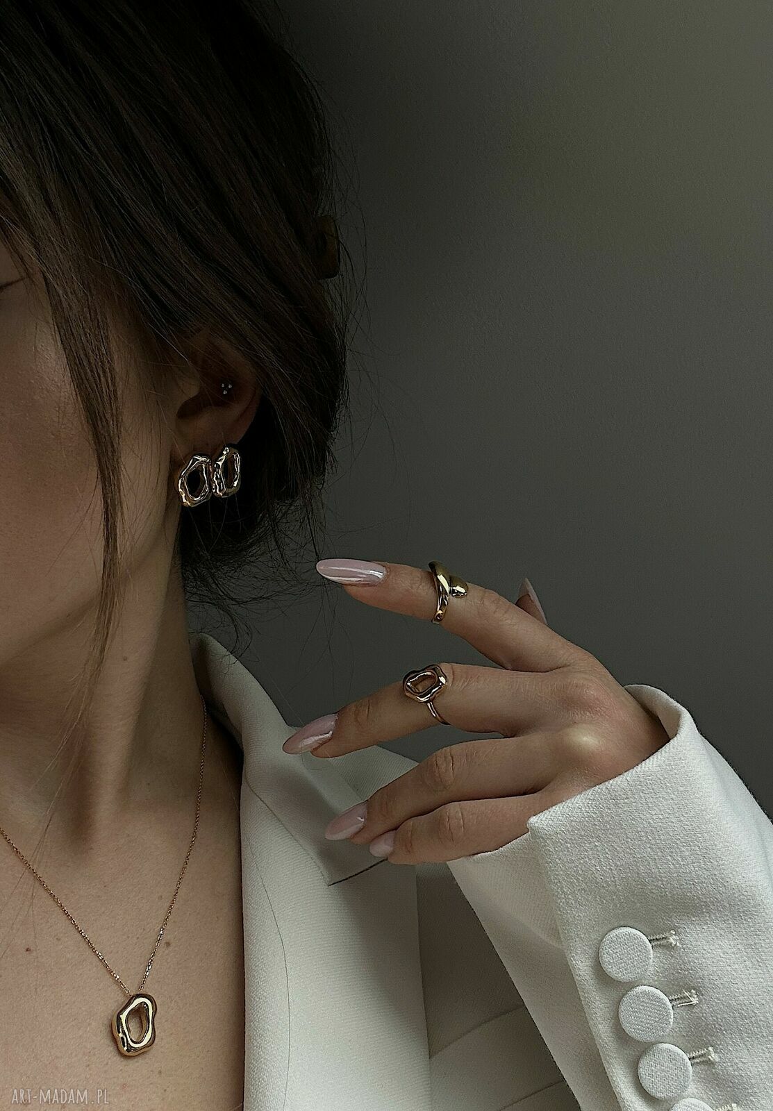 pierścionki: Złoty balonowy pierścionek HandMade