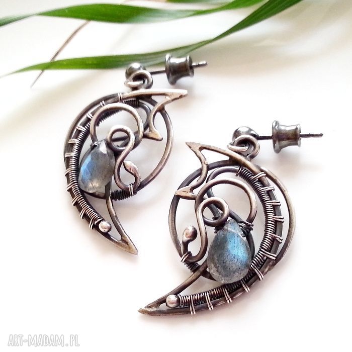 Blue fire kolczyki labradorytem bajkowe labradoryt eleganckie