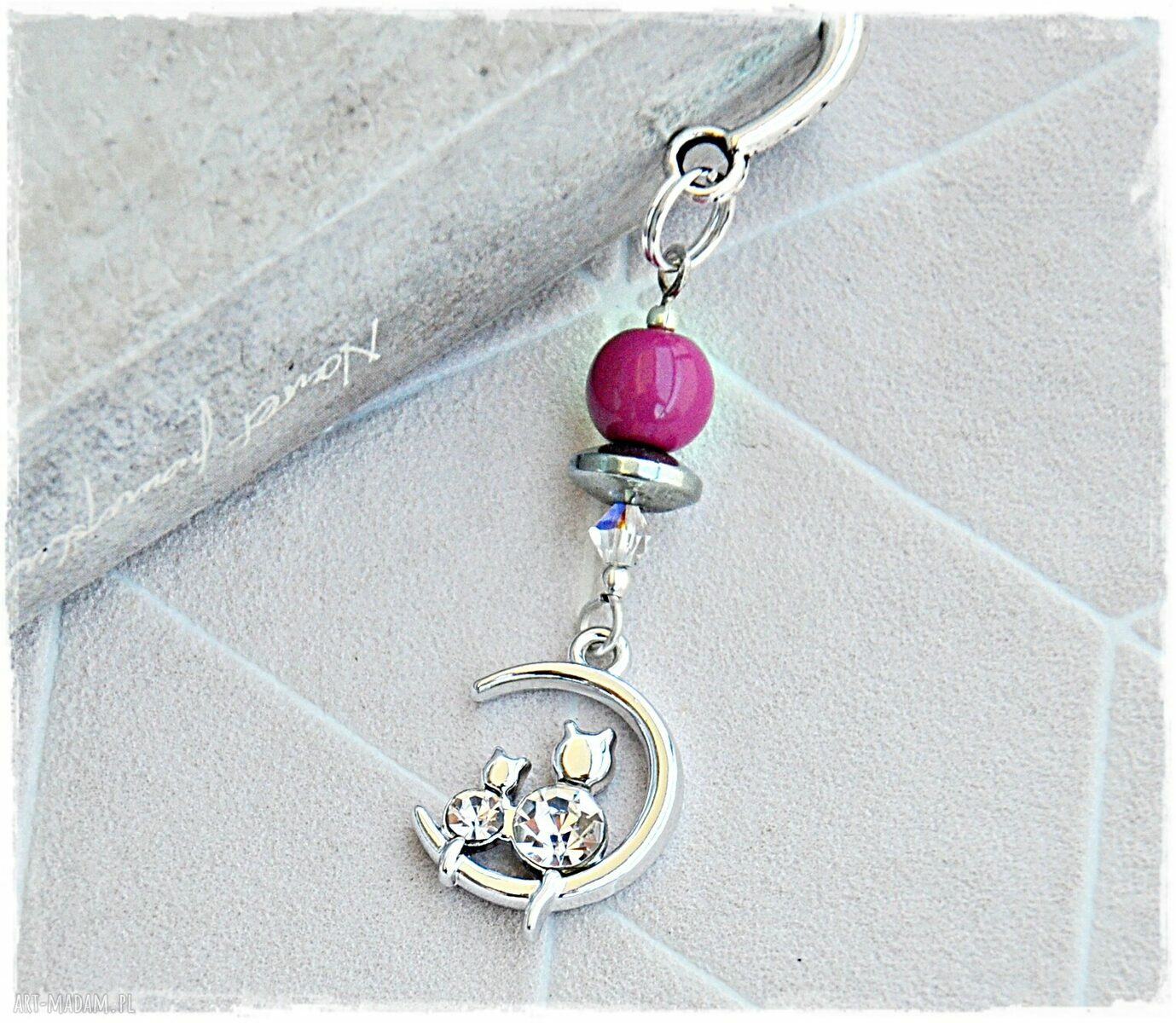 Eleganckie Kotki zakładka do książki Handmade