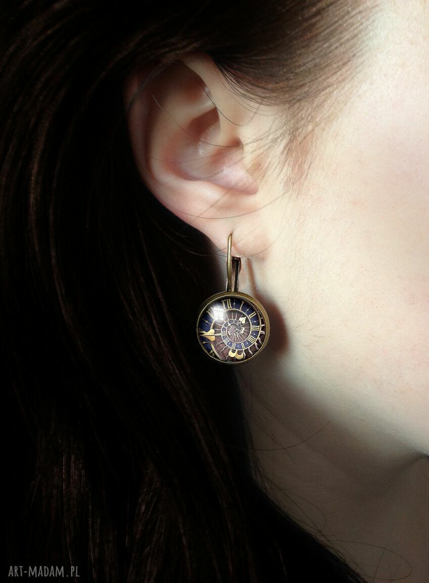 kolczyki: Steampunk Duże kolczyki wiszące Handmade
