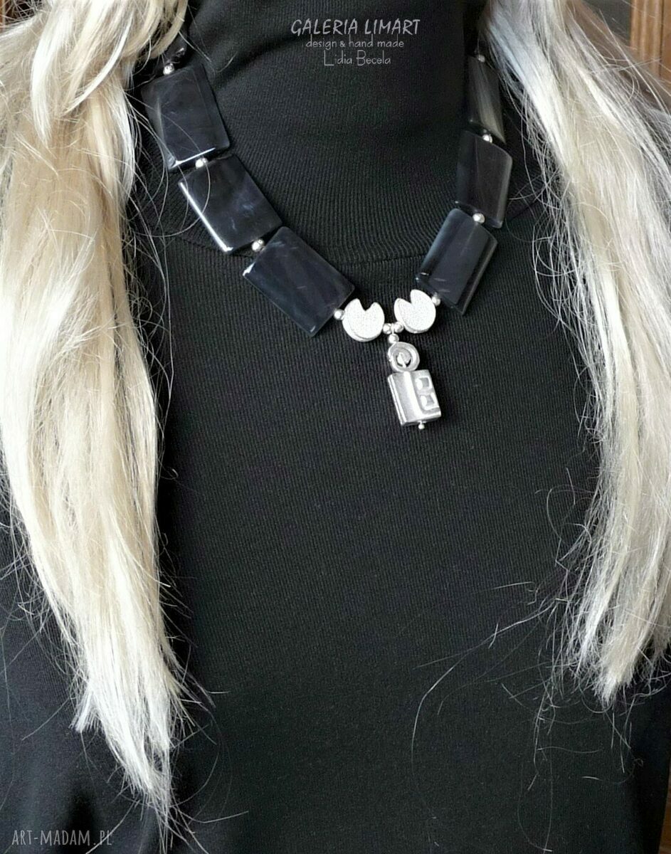 Elegancko: sardonyks i srebro na miedzi naszyjnik handmade Prezent z klasą ♥