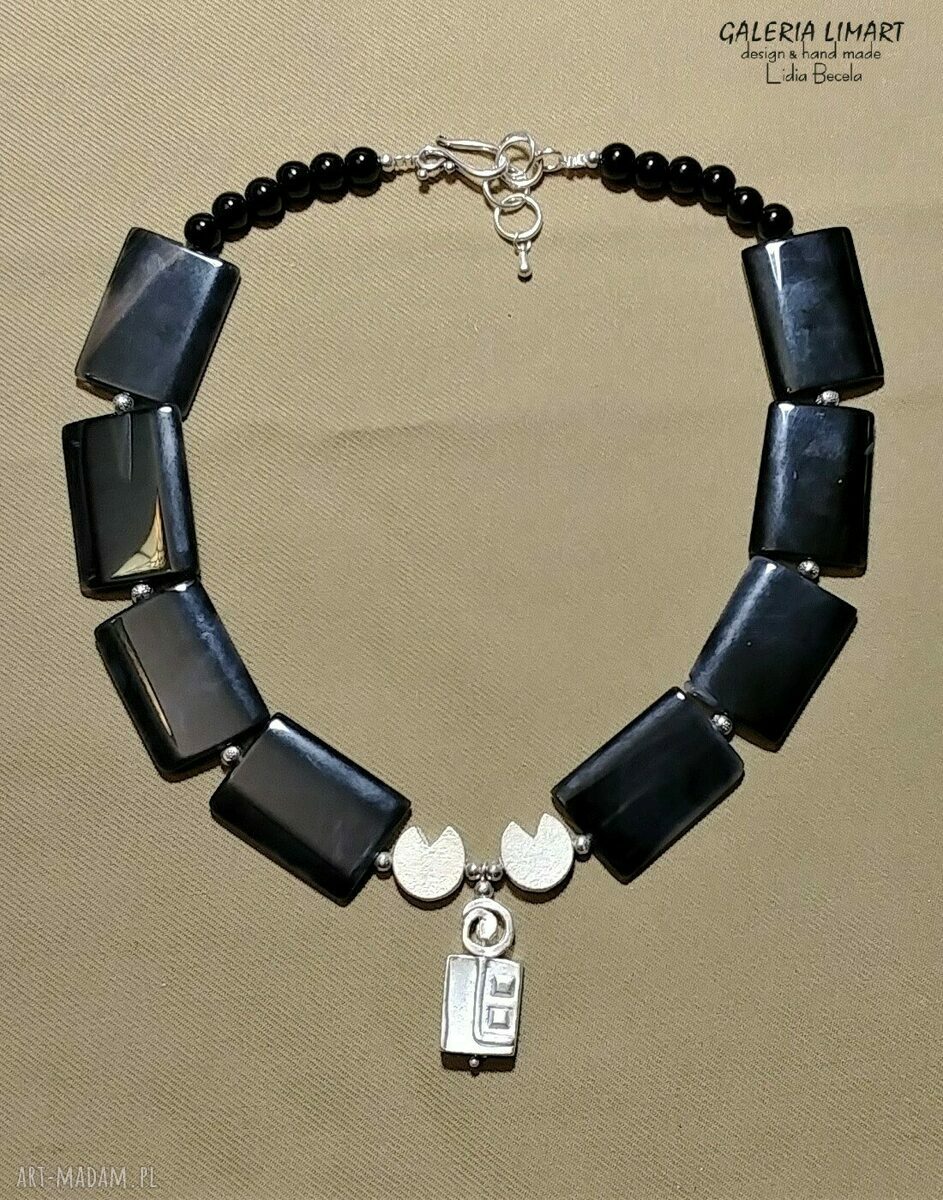 Elegancko: sardonyks i srebro na miedzi naszyjnik handmade Prezent z klasą ♥