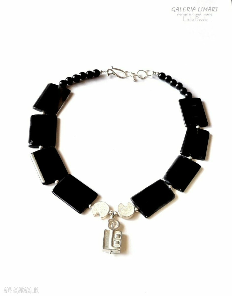 Elegancko: sardonyks i srebro na miedzi naszyjnik handmade Prezent z klasą ♥