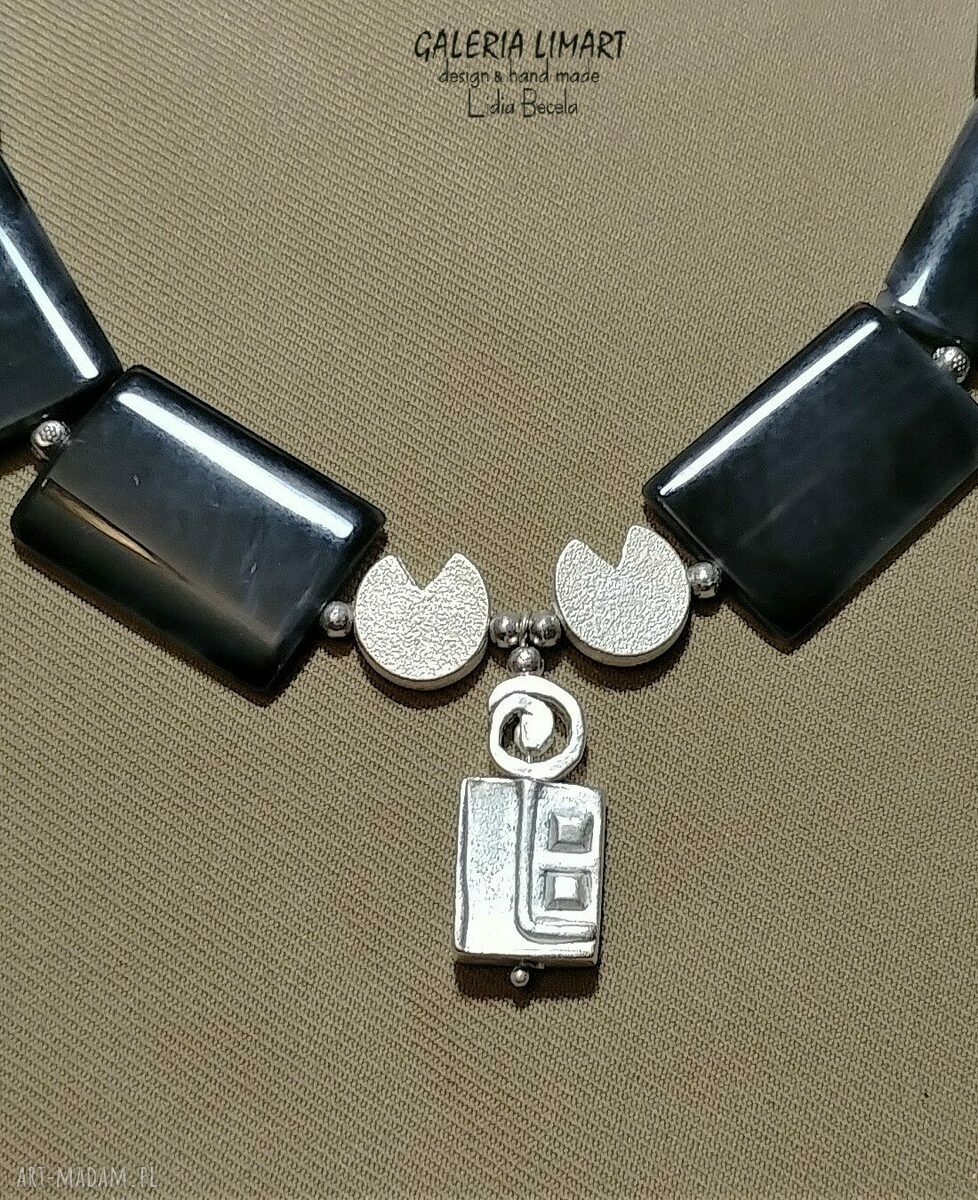 Elegancko: sardonyks i srebro na miedzi naszyjnik handmade Prezent z klasą ♥